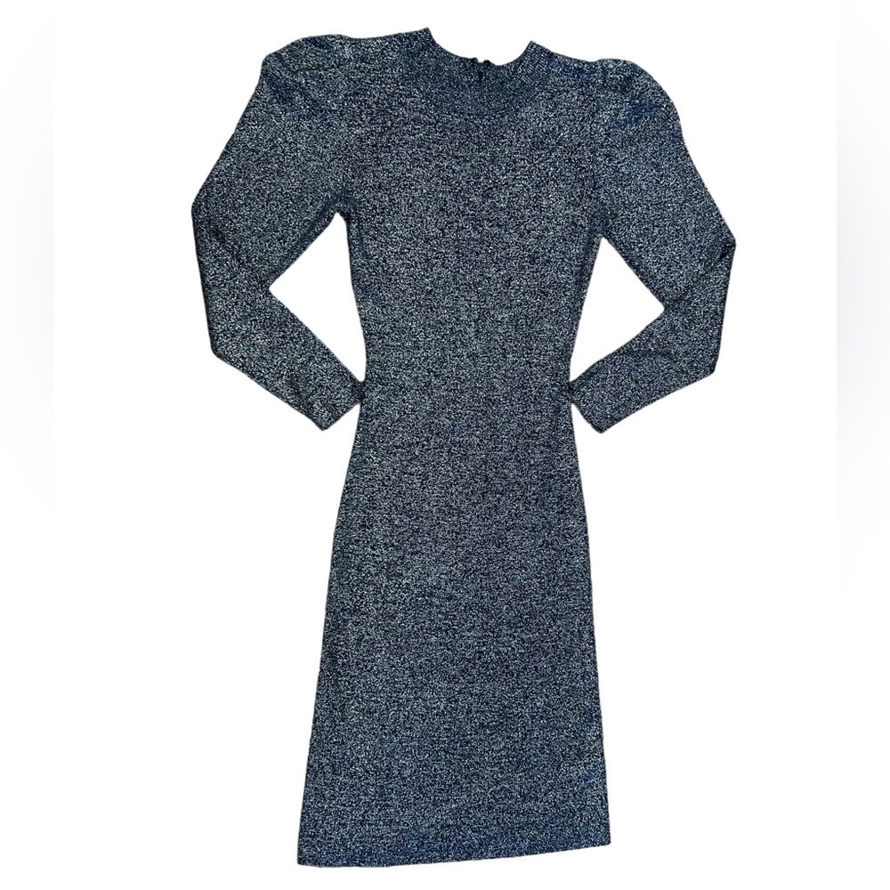 Sachin & Babi Amelie Metallic Navy Blue Knit Sweater Dress Women’s Size Small - Picture 5 of 14